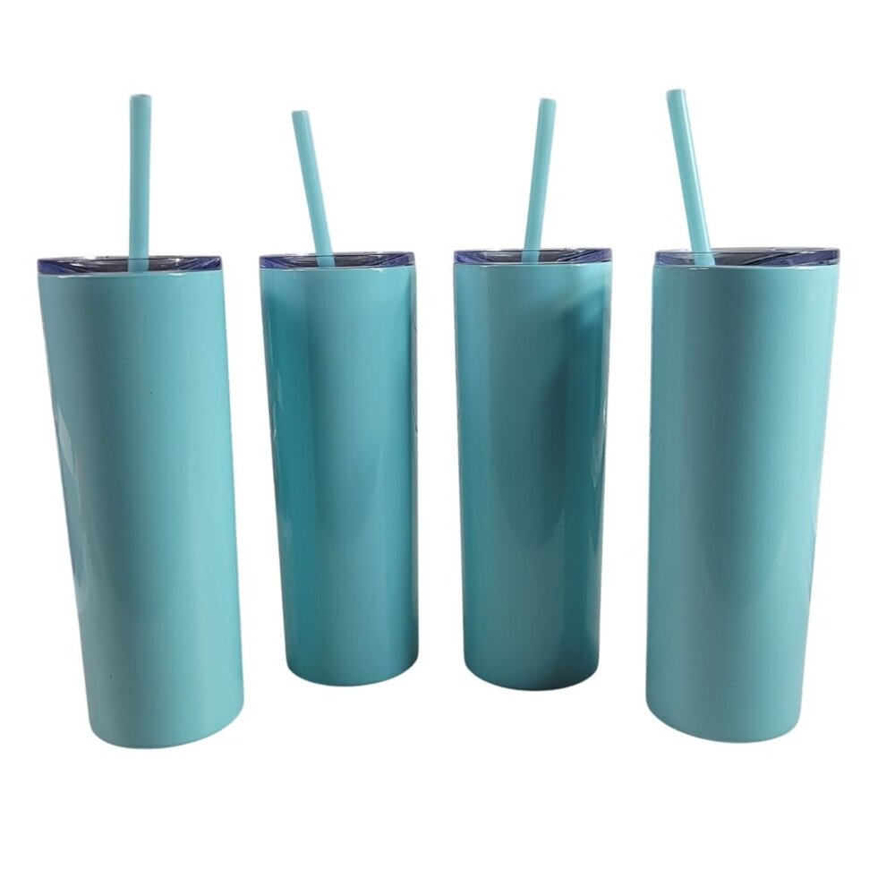 Maars Skinny Stainless Steel Travel Tumbler Blue 20 Oz Double-Wall Water Bottle